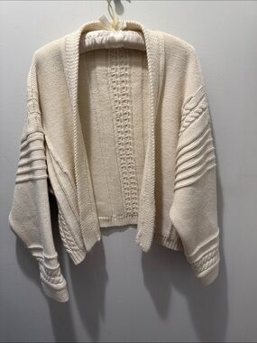 Oak + Fort oversized cable knit open front cardigan in XS